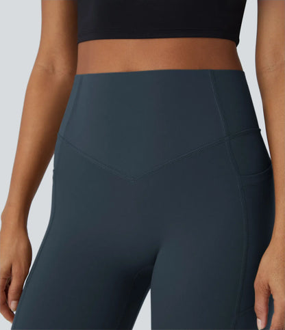 Leggings de Contrôle du Ventre et Sculptant les Fesses Taille Haute avec Poches
