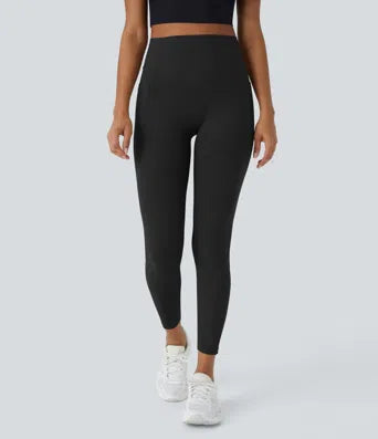 Leggings de Contrôle du Ventre et Sculptant les Fesses Taille Haute avec Poches