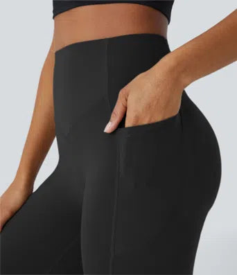 Leggings de Contrôle du Ventre et Sculptant les Fesses Taille Haute avec Poches