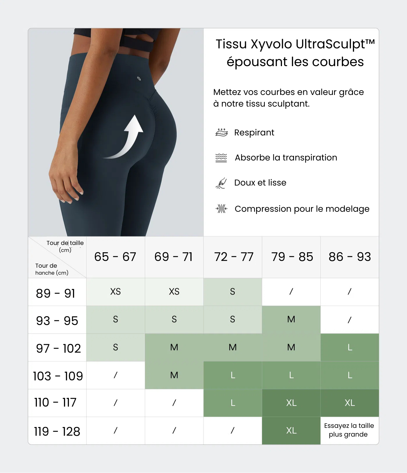 Leggings de Contrôle du Ventre et Sculptant les Fesses Taille Haute avec Poches
