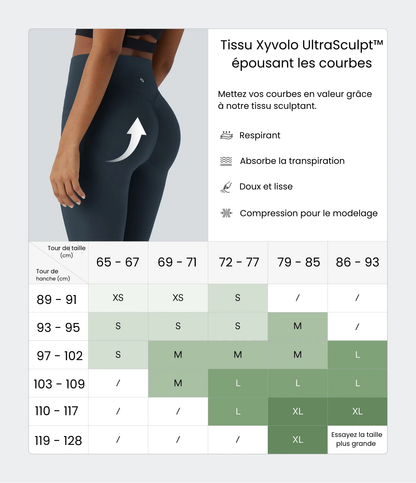 Leggings de Contrôle du Ventre et Sculptant les Fesses Taille Haute avec Poches