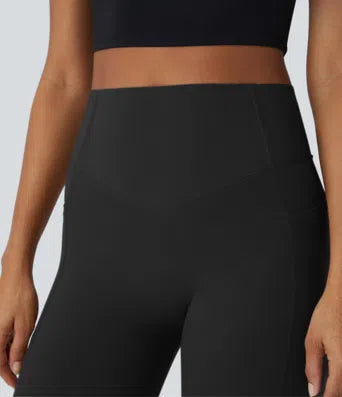 Leggings de Contrôle du Ventre et Sculptant les Fesses Taille Haute avec Poches