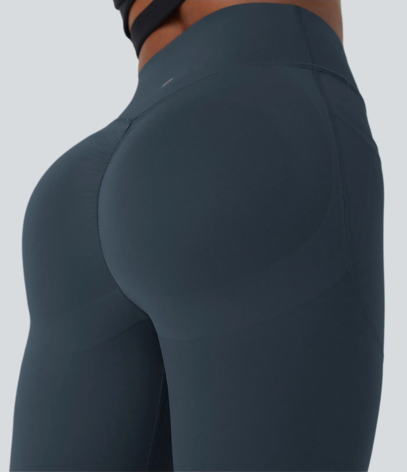 Leggings de Contrôle du Ventre et Sculptant les Fesses Taille Haute avec Poches