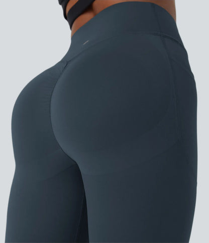 Leggings de Contrôle du Ventre et Sculptant les Fesses Taille Haute avec Poches